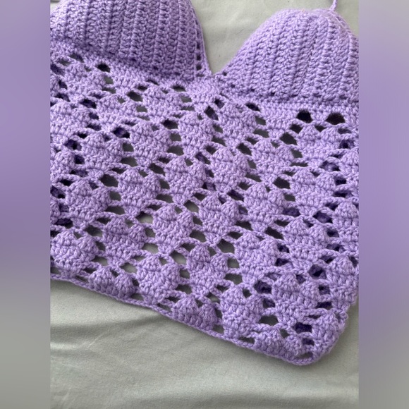 Handmade crochet heart 💜 halter neck top - Picture 7 of 8